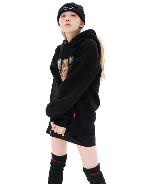 【びっくりコラボ！！】ディムモアール♡んぽちゃむダブルパーカーセット　^_^ FEVERTIME/フィーバータイム』21 blossom Checker HOODIE/ブロッサム
