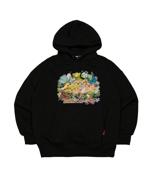 FEVERTIME（フィーバータイム）の「『FEVERTIME/フィーバータイム』21 blossom Checker HOODIE/ブロッサム チェッカー フーディー 長袖 プルオーバーパーカー（パーカー・レディース・グレー/ブラック・M）」の14枚目の写真