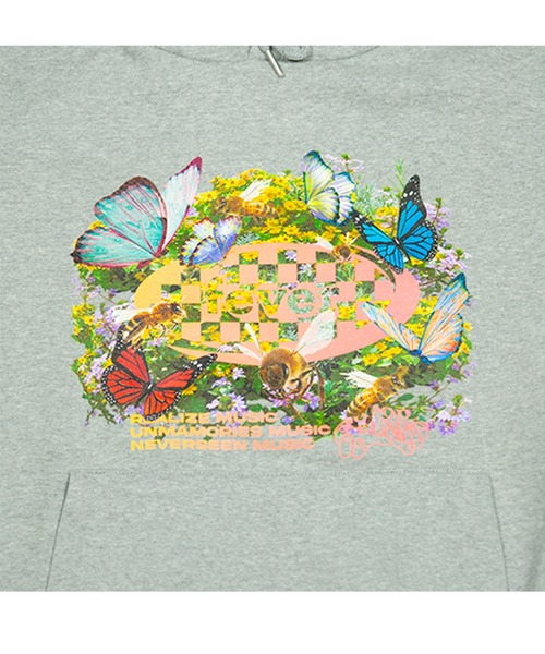 FEVERTIME（フィーバータイム）の「『FEVERTIME/フィーバータイム』21 blossom Checker HOODIE/ブロッサム チェッカー フーディー 長袖 プルオーバーパーカー（パーカー・レディース・グレー/ブラック・M）」の6枚目の写真