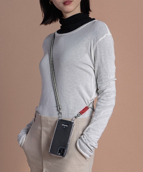 Topologie(トポロジー)の「Topologie /トポロジー Verdon クリアフォンケース (iPhone12/12Pro対応)(スマホケース/カバー・メンズ・ベージュ/セージグリーン・FREE)」の1枚目の写真