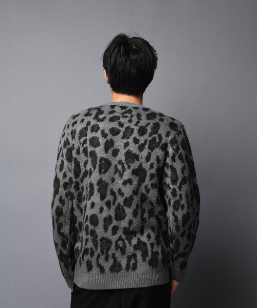 JACKROSE(ジャックローズ)の「JE モヘアタッチヒョウ柄クルーニット(ニット/セーター・メンズ・ブラック/ベージュ・M/L)」の6枚目の写真