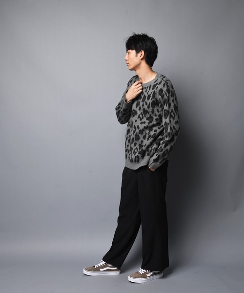 JACKROSE(ジャックローズ)の「JE モヘアタッチヒョウ柄クルーニット(ニット/セーター・メンズ・ブラック/ベージュ・M/L)」の14枚目の写真