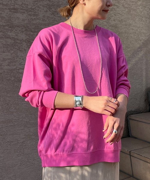 SHENERY（シーナリー）の「オーガニックコットンビッグ裏毛（スウェット・レディース・チャコールグレー/ピンク/アイボリー/オフホワイト/ピンク系その他・FREE）」の5枚目の写真