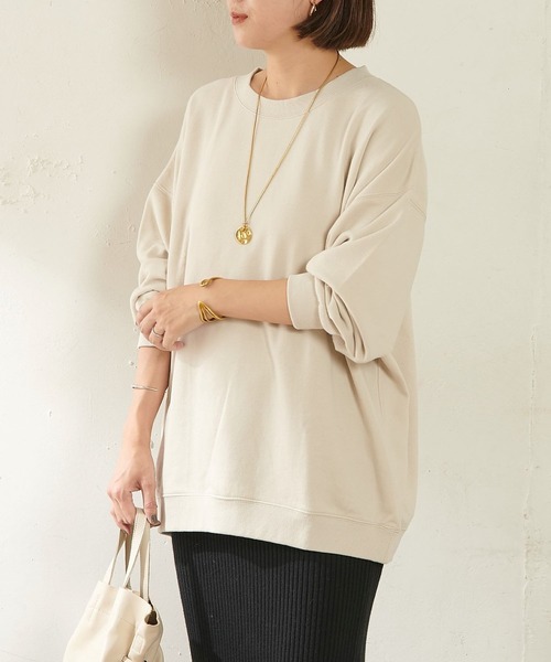 SHENERY（シーナリー）の「オーガニックコットンビッグ裏毛（スウェット・レディース・チャコールグレー/ピンク/アイボリー/オフホワイト/ピンク系その他・FREE）」の3枚目の写真