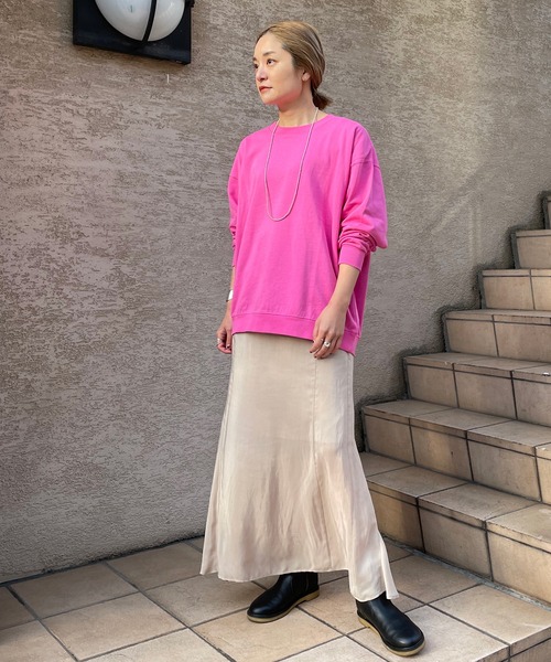 SHENERY（シーナリー）の「オーガニックコットンビッグ裏毛（スウェット・レディース・チャコールグレー/ピンク/アイボリー/オフホワイト/ピンク系その他・FREE）」の17枚目の写真