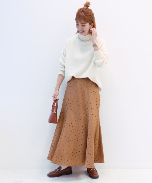 Simplicite(サンプリシテ)の「ハンマードットフレアスカート◆(スカート・レディース・アイボリー/ブラック/キャメル・FREE)」の14枚目の写真