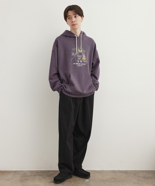 JUNRED(ジュンレッド)の「線画刺繍パーカー(パーカー・メンズ・ラベンダー/グリーン/キナリ・L/M/LL)」の9枚目の写真