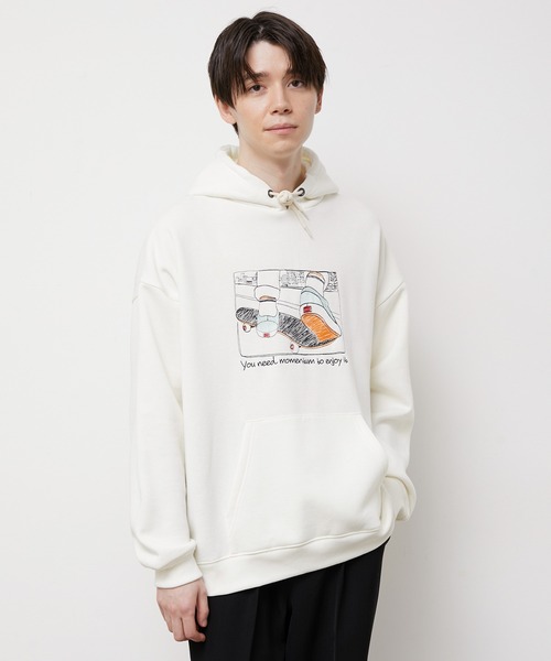 JUNRED(ジュンレッド)の「線画刺繍パーカー(パーカー・メンズ・ラベンダー/グリーン/キナリ・L/M/LL)」の19枚目の写真