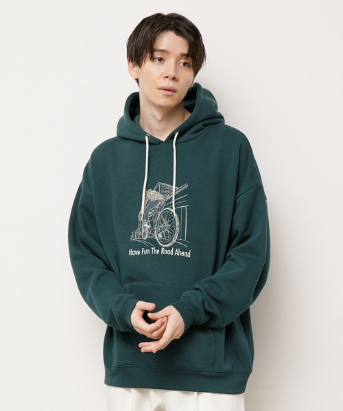 JUNRED(ジュンレッド)の「線画刺繍パーカー(パーカー・メンズ・ラベンダー/グリーン/キナリ・L/M/LL)」の20枚目の写真