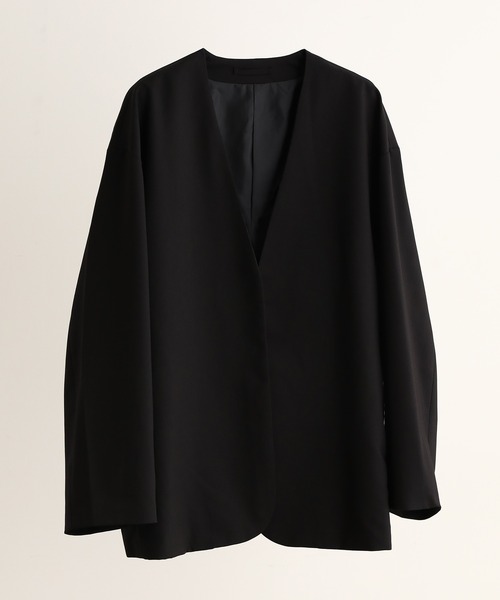 JUNRED（ジュンレッド）の「【ユウ×JUNRed】ポリッシュドTRルーズノーカラージャケット（ノーカラージャケット・メンズ・ライトグレー/ネイビー/ブラック・S/M/L）」の11枚目の写真