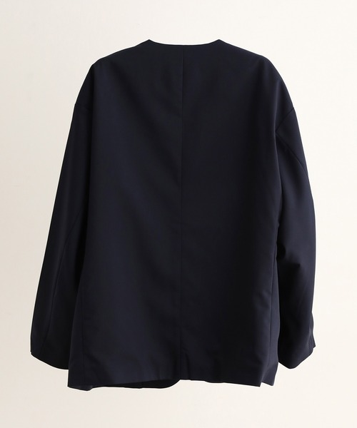 JUNRED（ジュンレッド）の「【ユウ×JUNRed】ポリッシュドTRルーズノーカラージャケット（ノーカラージャケット・メンズ・ライトグレー/ネイビー/ブラック・S/M/L）」の18枚目の写真