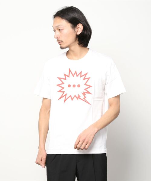 R.R.G.S（アールアールジーエス）の「LOGO PRINT T-SHIRTS（Tシャツ/カットソー・メンズ・ホワイト×レッド/ホワイト×ブラック/ブラック×ホワイト/ブラック×イエロー・SMALL/MEDIUM/LARGE/X-LARGE）」の2枚目の写真