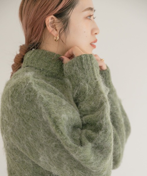 ITEMS URBANRESEARCH(アイテムズ アーバンリサーチ)の「ウールミックスタートルネックニット(ニット/セーター・レディース・ベージュ/チャコールグレー/グリーン・FREE)」の18枚目の写真