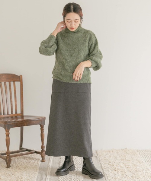 ITEMS URBANRESEARCH(アイテムズ アーバンリサーチ)の「ウールミックスタートルネックニット(ニット/セーター・レディース・ベージュ/チャコールグレー/グリーン・FREE)」の21枚目の写真