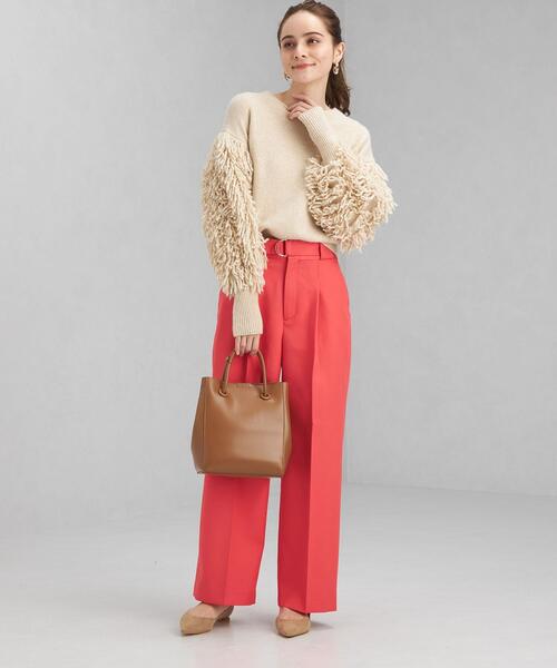 green label relaxing（グリーンレーベルリラクシング）の「＜MY FAVORITE PROJECT＞ フリンジ プルオーバー ニット（ニット/セーター・レディース・ブラック/ベージュ・FREE）」の19枚目の写真