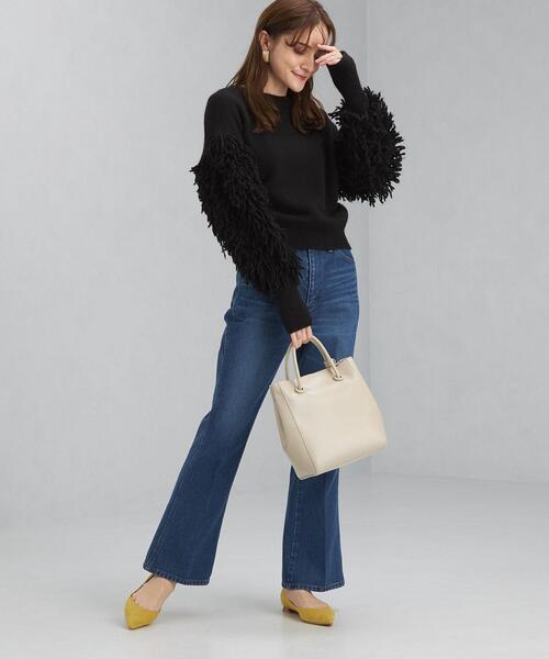 green label relaxing（グリーンレーベルリラクシング）の「＜MY FAVORITE PROJECT＞ フリンジ プルオーバー ニット（ニット/セーター・レディース・ブラック/ベージュ・FREE）」の15枚目の写真