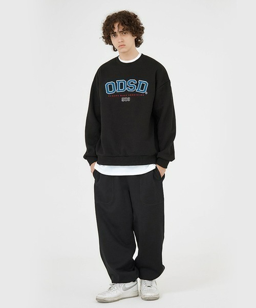 ODD STUDIO(オッドスタジオ)の「ODD STUDIO(オッドスタジオ) /ODSD APPLIQUE LOGO SWEAT SHIRTS/ロゴ クルーネック スウェット(スウェット・メンズ・ブラック/ネイビー/グレー/オレンジ/ブルー/クリーム・M/L)」の15枚目の写真