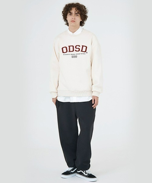 ODD STUDIO(オッドスタジオ)の「ODD STUDIO(オッドスタジオ) /ODSD APPLIQUE LOGO SWEAT SHIRTS/ロゴ クルーネック スウェット(スウェット・メンズ・ブラック/ネイビー/グレー/オレンジ/ブルー/クリーム・M/L)」の22枚目の写真