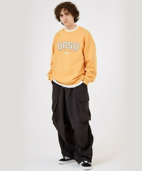 ODD STUDIO(オッドスタジオ)の「ODD STUDIO(オッドスタジオ) /ODSD APPLIQUE LOGO SWEAT SHIRTS/ロゴ クルーネック スウェット(スウェット・メンズ・ブラック/ネイビー/グレー/オレンジ/ブルー/クリーム・M/L)」の10枚目の写真