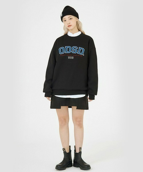 ODD STUDIO(オッドスタジオ)の「ODD STUDIO(オッドスタジオ) /ODSD APPLIQUE LOGO SWEAT SHIRTS/ロゴ クルーネック スウェット(スウェット・メンズ・ブラック/ネイビー/グレー/オレンジ/ブルー/クリーム・M/L)」の17枚目の写真