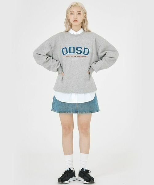 ODD STUDIO(オッドスタジオ)の「ODD STUDIO(オッドスタジオ) /ODSD APPLIQUE LOGO SWEAT SHIRTS/ロゴ クルーネック スウェット(スウェット・メンズ・ブラック/ネイビー/グレー/オレンジ/ブルー/クリーム・M/L)」の21枚目の写真