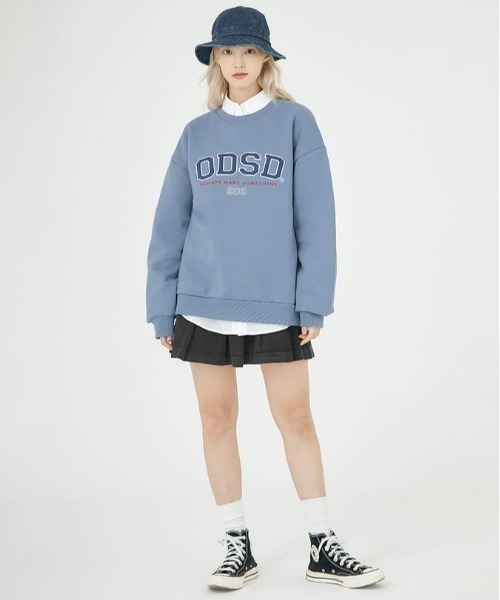 ODD STUDIO(オッドスタジオ)の「ODD STUDIO(オッドスタジオ) /ODSD APPLIQUE LOGO SWEAT SHIRTS/ロゴ クルーネック スウェット(スウェット・メンズ・ブラック/ネイビー/グレー/オレンジ/ブルー/クリーム・M/L)」の8枚目の写真