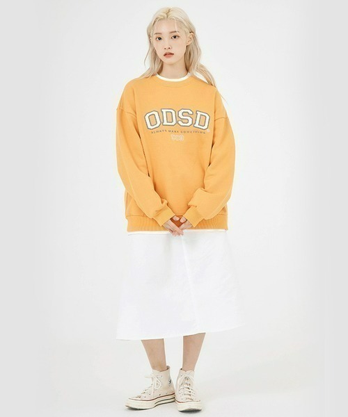 ODD STUDIO(オッドスタジオ)の「ODD STUDIO(オッドスタジオ) /ODSD APPLIQUE LOGO SWEAT SHIRTS/ロゴ クルーネック スウェット(スウェット・メンズ・ブラック/ネイビー/グレー/オレンジ/ブルー/クリーム・M/L)」の12枚目の写真
