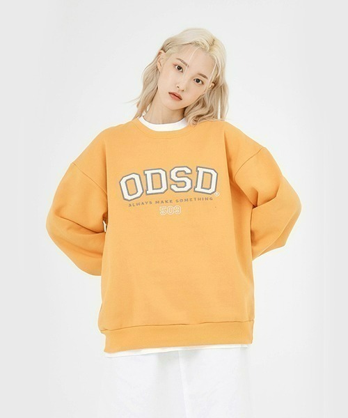 ODD STUDIO(オッドスタジオ)の「ODD STUDIO(オッドスタジオ) /ODSD APPLIQUE LOGO SWEAT SHIRTS/ロゴ クルーネック スウェット(スウェット・メンズ・ブラック/ネイビー/グレー/オレンジ/ブルー/クリーム・M/L)」の11枚目の写真