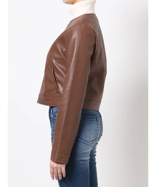 RESEXXY(リゼクシー)の「合皮ノーカラージャケット(ノーカラージャケット・レディース・ブラック/ブラウン/ベージュ・FREE)」の15枚目の写真