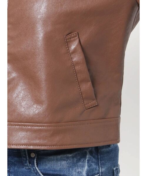 RESEXXY(リゼクシー)の「合皮ノーカラージャケット(ノーカラージャケット・レディース・ブラック/ブラウン/ベージュ・FREE)」の9枚目の写真