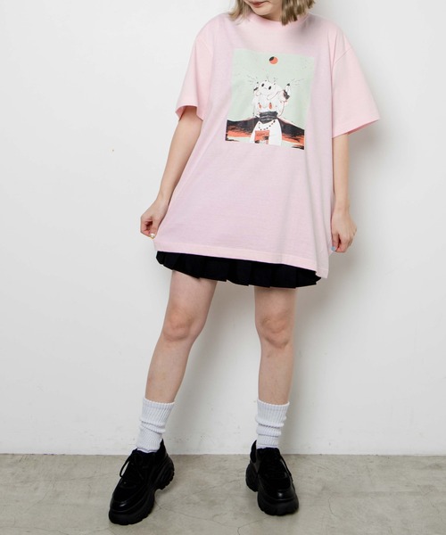 WEGO GRAPHICS（ウィゴーグラフィックス）の「WEGO/放課後アート部Tシャツ わ胡（Tシャツ/カットソー・メンズ・ホワイト/ライトピンク・MEDIUM/LARGE/X-LARGE）」の10枚目の写真