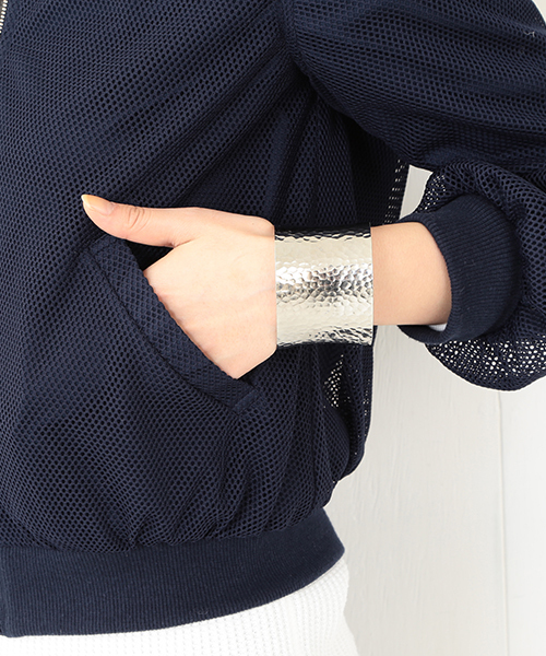 Ray BEAMS（レイビームス）の「Ray BEAMS / メッシュ ZipUpブルゾン（ブルゾン・レディース・ホワイト/ネイビー・0/1）」の5枚目の写真