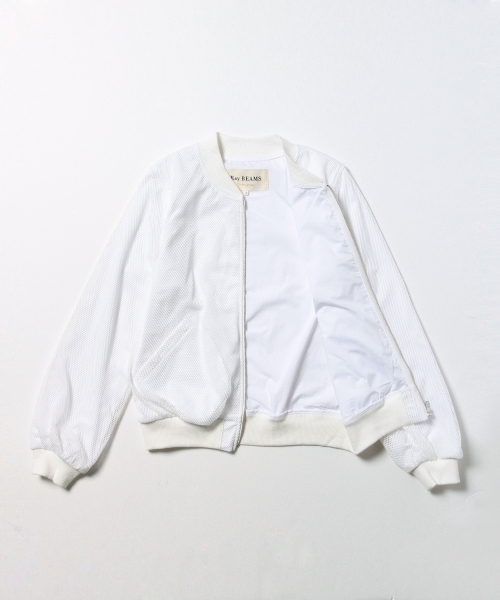 Ray BEAMS（レイビームス）の「Ray BEAMS / メッシュ ZipUpブルゾン（ブルゾン・レディース・ホワイト/ネイビー・0/1）」の18枚目の写真