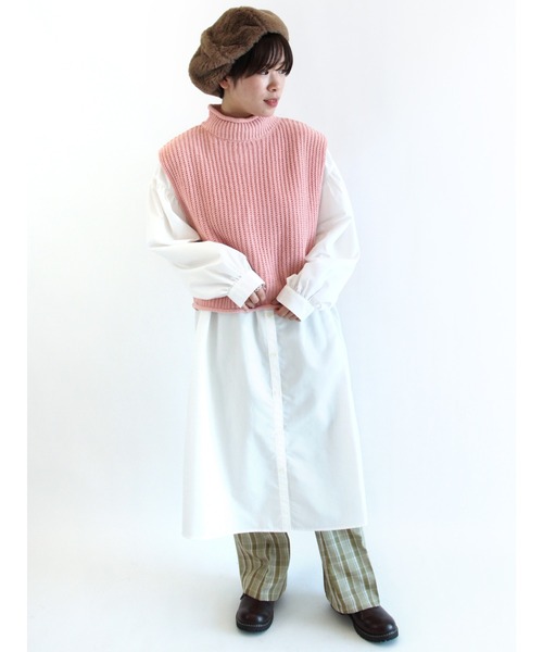 ehka sopo(エヘカソポ)の「無地/ストライプギャザーシャツワンピース(シャツワンピース・レディース・ブラック/オフホワイト/サックスブルー・フリ-)」の20枚目の写真