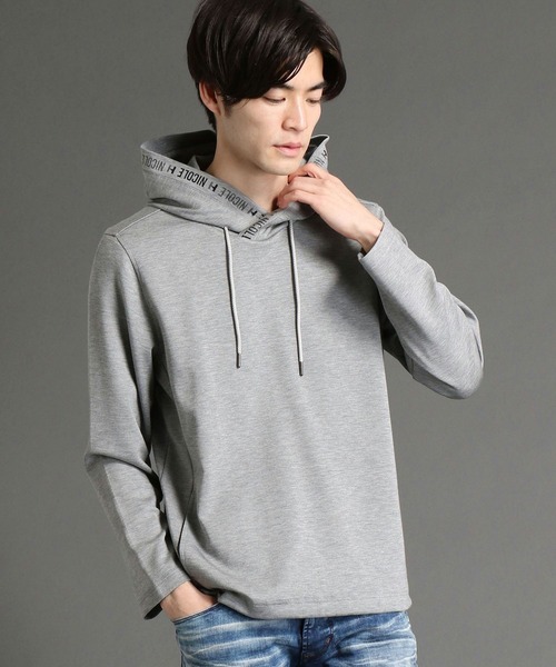 HIDEAWAYS NICOLE（ハイダウェイニコル）の「ダンボールプルオーバーパーカ（パーカー・メンズ・杢グレー/ブラック/オフホワイト/ネイビー・MEDIUM/LARGE/X-LARGE）」の4枚目の写真