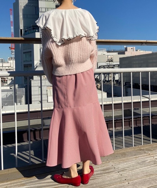 one after another NICE CLAUP(ワンアフターアナザーナイスクラップ)の「ビックカラ―メローブラウス(シャツ/ブラウス・レディース・ベージュ/オフホワイト/ストライプ/ドット・FREE)」の11枚目の写真