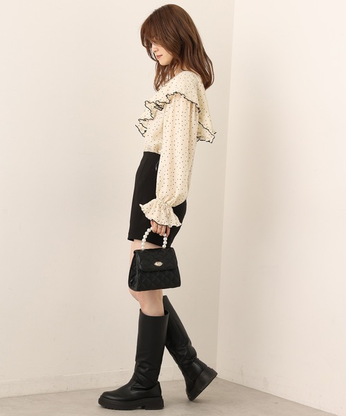 one after another NICE CLAUP(ワンアフターアナザーナイスクラップ)の「ビックカラ―メローブラウス(シャツ/ブラウス・レディース・ベージュ/オフホワイト/ストライプ/ドット・FREE)」の12枚目の写真