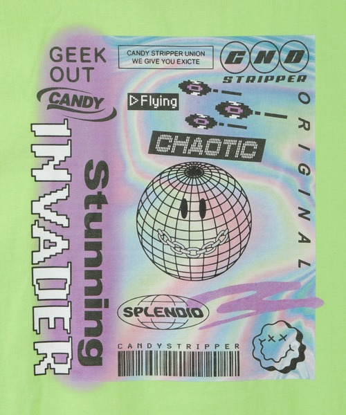 Candy Stripper（キャンディストリッパー）の「CND INVADER L/S Tシャツ（Tシャツ/カットソー・レディース・ライム/オフホワイト/ブラック・2）」の11枚目の写真