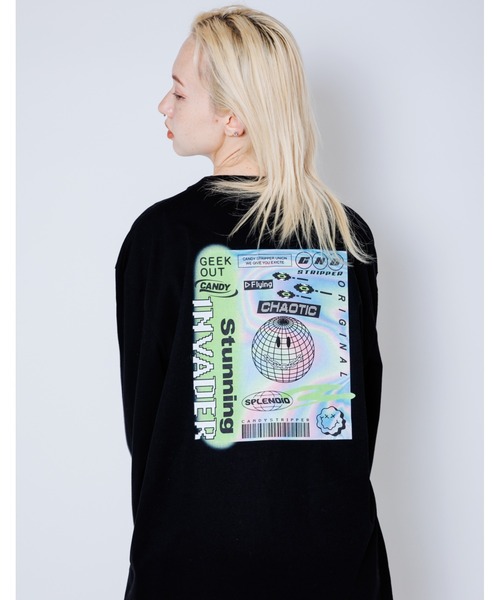 Candy Stripper（キャンディストリッパー）の「CND INVADER L/S Tシャツ（Tシャツ/カットソー・レディース・ライム/オフホワイト/ブラック・2）」の9枚目の写真