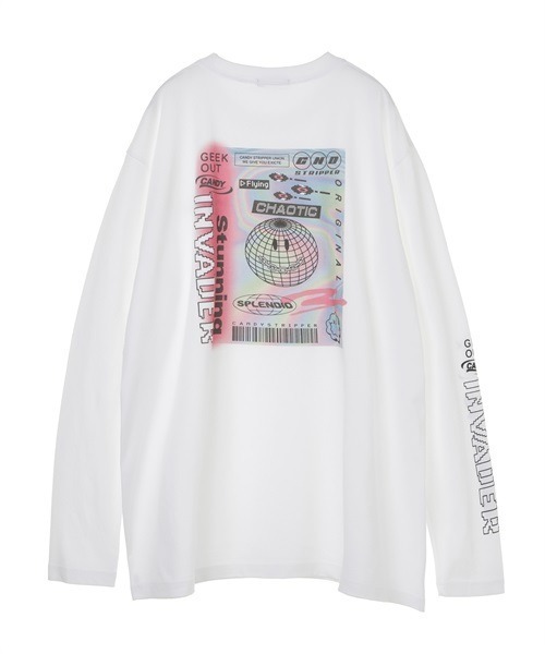 Candy Stripper（キャンディストリッパー）の「CND INVADER L/S Tシャツ（Tシャツ/カットソー・レディース・ライム/オフホワイト/ブラック・2）」の10枚目の写真