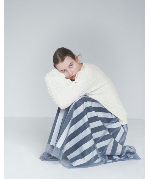 クーポン発行 Carolina Glaser 太ストライプチュール スカート 人気no 1 本体 Guerriniisland Com