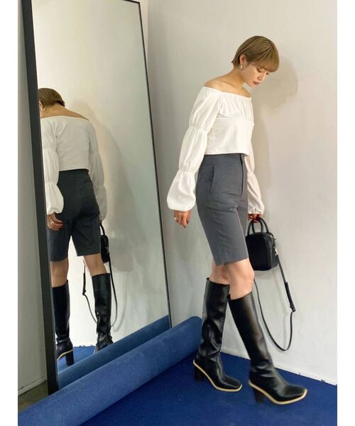 EMODA（エモダ）の「【WEB限定】センタープレスハーフパンツ（その他パンツ・レディース・ブラック/ベージュ/グレー・SMALL/MEDIUM）」の9枚目の写真