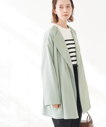 ROPE' PICNIC | 非フッ素撥水・UVカット/ドライギャバノーカラーコート　スプリングコート(ノーカラーコート)