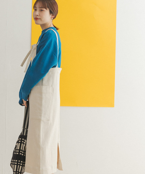 FORK&SPOON（フォークアンドスプーン）の「FORK&SPOON　ストレートラインジャンパースカート（ワンピース・レディース・ブラック/ホワイト系その他・ONE）」の4枚目の写真