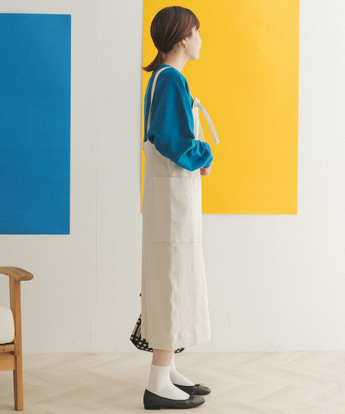 FORK&SPOON（フォークアンドスプーン）の「FORK&SPOON　ストレートラインジャンパースカート（ワンピース・レディース・ブラック/ホワイト系その他・ONE）」の7枚目の写真