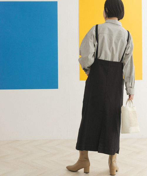 FORK&SPOON（フォークアンドスプーン）の「FORK&SPOON　ストレートラインジャンパースカート（ワンピース・レディース・ブラック/ホワイト系その他・ONE）」の13枚目の写真