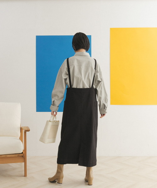 FORK&SPOON（フォークアンドスプーン）の「FORK&SPOON　ストレートラインジャンパースカート（ワンピース・レディース・ブラック/ホワイト系その他・ONE）」の16枚目の写真