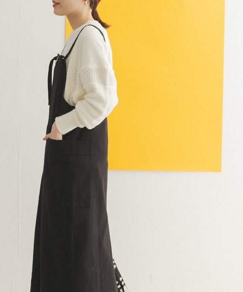 FORK&SPOON（フォークアンドスプーン）の「FORK&SPOON　ストレートラインジャンパースカート（ワンピース・レディース・ブラック/ホワイト系その他・ONE）」の18枚目の写真