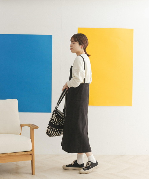 FORK&SPOON（フォークアンドスプーン）の「FORK&SPOON　ストレートラインジャンパースカート（ワンピース・レディース・ブラック/ホワイト系その他・ONE）」の22枚目の写真