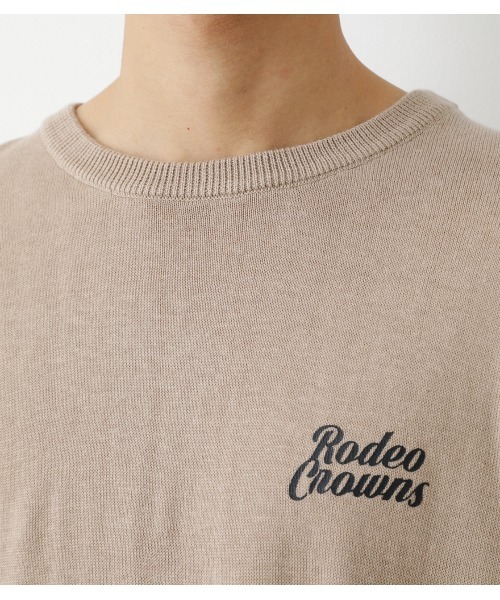 RODEO CROWNS WIDE BOWL(ロデオクラウンズワイドボウル)の「メンズデニムアップリケクルーネックニットトップス(ニット/セーター・メンズ・ブルー/ベージュ/ブラック・LARGE/MEDIUM)」の7枚目の写真